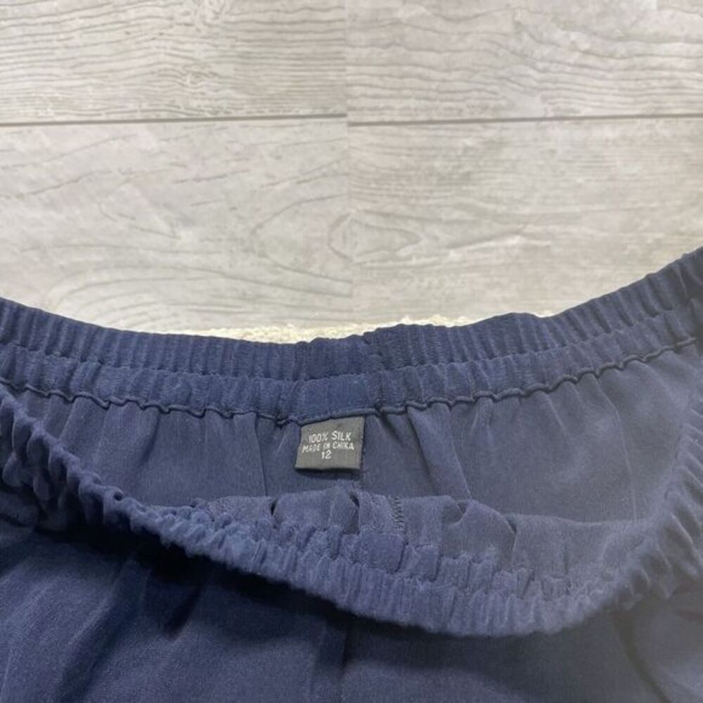 100% Silk Navy Pants - Picture 2 of 3